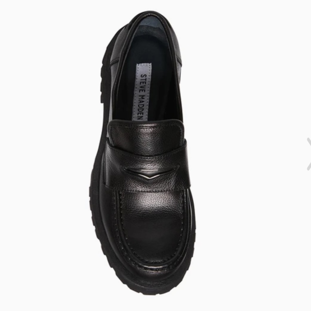 Lawrence Black Leather Steve Madden Loafers